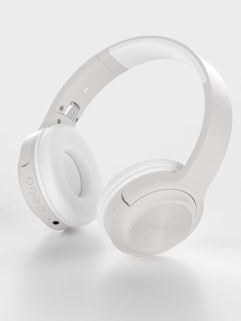 Shein Headphones, Aesthetic Headset, Aesthetic Electronics, Headset Aesthetic, Big Headphones, Headphones White, Daily Routine Planner, Head Phones, Headset Bluetooth