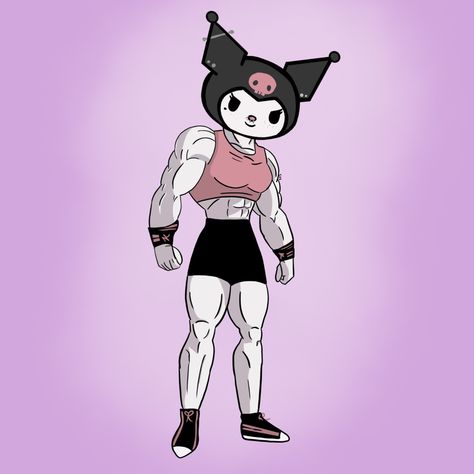 Buff Kuromi, Kuromi Drawing, Funny Airport Signs, Airport Signs, Gym Art, Anime Mobile, Kitty Images, Hello Kit, Hello Kitty Art