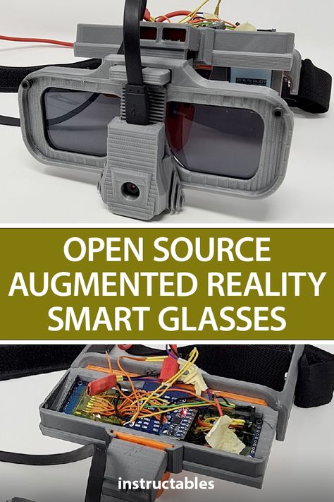 CheApR is a pair of open source augmented reality smart glasses. #Instructables #electronics #technology #3Dprint #Arduino Glass Technology, Dystopian Technology, Ar Glasses, Smart Glasses Technology, Diy Tech Gadgets, Diy Augmented Reality, Electronics Gadgets Technology, Diy Arduino, Augmented Reality Glasses