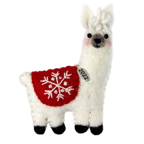 Llama Ornament, Fuzzy Felt, Llama Christmas, Llama Gifts, Handmade Fair, Holiday Tags, Christmas D, Felt Christmas Ornaments, Hand Felted