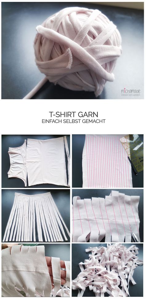 T-Shirt Garn einfach selbst gemacht – michamade Diy Shirt, T Shirt Diy, Merino Wool Blanket, Diy Fashion, Knitted Scarf, Diy And Crafts, Knit Crochet, Recycling, Sewing Crafts