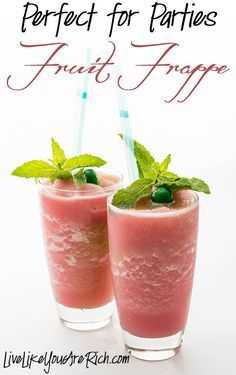 We've been making this fruit frappe for special occasions and everyone loves it. It's great for  baby showers, birthday parties, family get-togethers etc. It only takes about 5 minutes and requires 2 ingredients. You can make a variety of different flavors too. #LiveLikeYouAreRich Fruit Frappe Recipe, Guava Juice Recipe, Energy Breakfast, Frappe Recipe, Fruit Recipe, Guava Juice, Jamba Juice, Smoothie Shakes, Low Fat Recipes