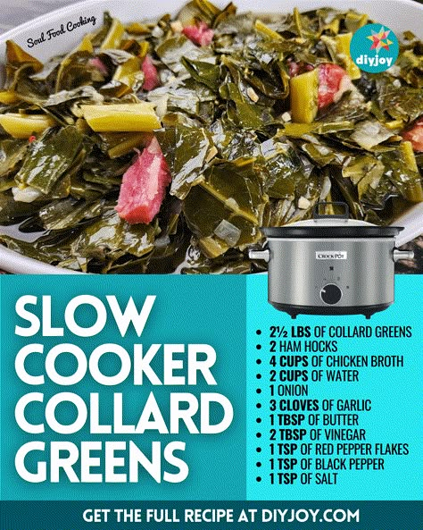 Easy Slow Cooker Collard Greens Recipe Collards In Crockpot, Canned Collard Greens Recipe, Slow Cooker Collard Greens, Crockpot Collard Greens, Best Collard Greens Recipe, Easy Collard Greens Recipe, Collard Greens With Bacon, Southern Collard Greens, Cooking Thanksgiving Dinner