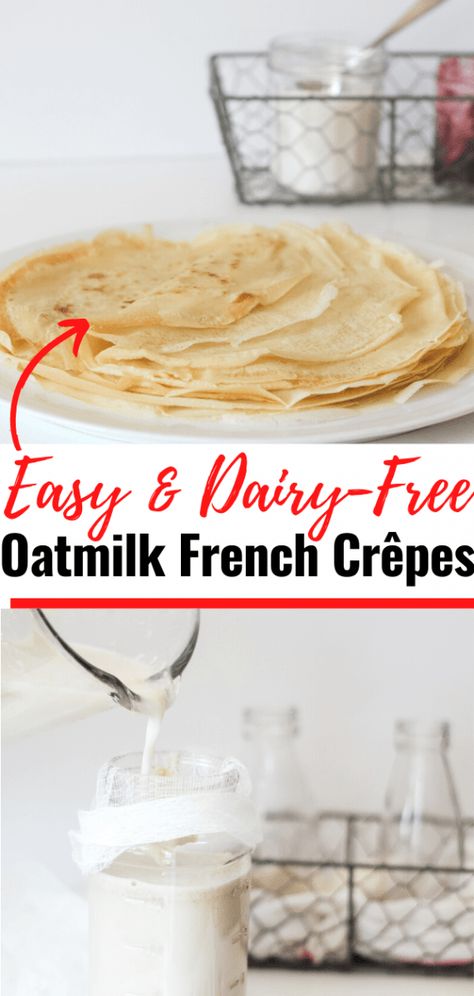 Classic French crêpes in a delicious dairy-free version with oat milk. No taste difference, better for you, jump to the recipe and get busy! #dairyfree #brunch #breakfast #frenchfood #crepes #snack #gouter #sweet 2 Ingredient Recipes, Rustic Recipes, French Crepes, Red Food, Milk Recipes, Breakfast Brunch Recipes, Oat Milk, Morning Food, Eat Dessert