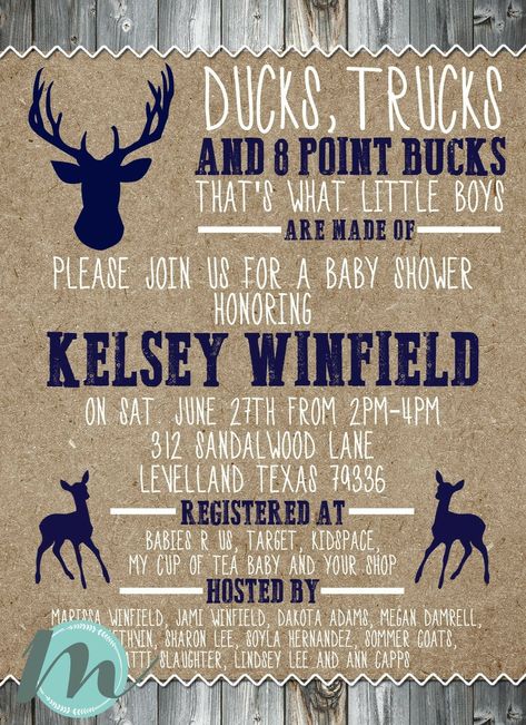 Deer Baby Shower Boy, Hunting Baby Shower Theme, Office Baby Showers, Baby Shower Ideas For Boys, Baby Shower Camo, Baby Shower Images, Hunting Baby, Deer Baby Showers, Custom Baby Shower Invitations