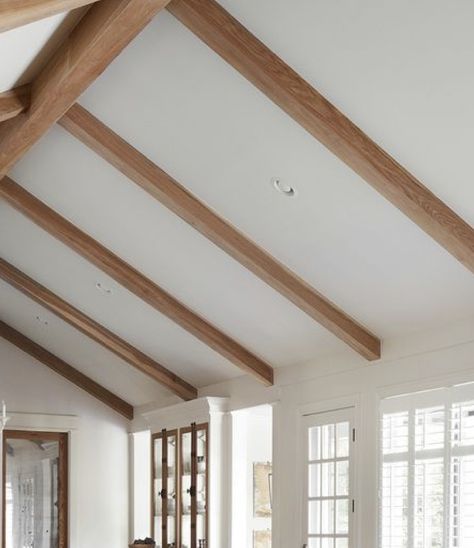 Racked Ceiling Living Room, Timber Panel Ceiling, Vaulted Beam Ceiling, Open Rafter Ceiling, Beamed Ceilings, Modern Cabin Design, House Designs Ireland, Wooden Beams Ceiling, Vaulted Ceiling Living Room