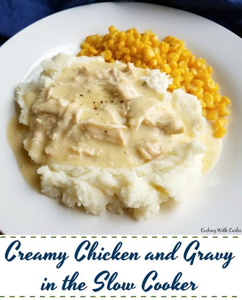 Creamy Chicken In Crockpot, Creamy Chicken Over Mashed Potatoes, Chicken And Biscuits Crockpot, Chicken Gravy And Biscuits, Football Meals, Crockpot Creamy Chicken, Crockpot Chicken And Gravy, Chicken And Gravy, Crockpot Recipes Beef Stew