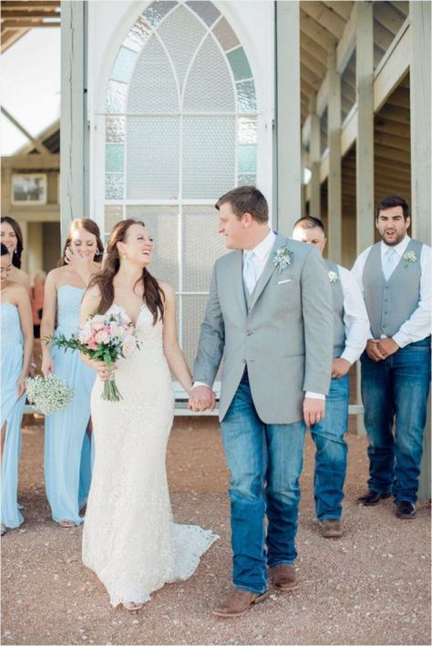 Dusty Blue Wedding Attire, Groomsmen Blue Jeans, Groomsman Jeans, Dusty Blue Bridal Party, Scooter Wedding, Groomsmen Jeans, Blue Jean Wedding, Blue Groomsmen Attire, Blue Bridal Party