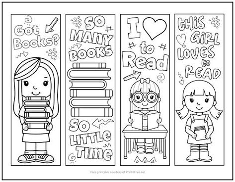 Do your girls love to read? Help them keep their places in their favorite books with these fun bookmarks for girls to color. Print them on sturdy cardstock, and laminate if you wish. Book Marks To Color, Picture Colouring, Craft Bookmarks, Fun Bookmarks, Bookmarks To Color, Homemade Bookmarks, Free Printable Bookmarks, Handmade Bookmarks Diy, Reading Bookmarks