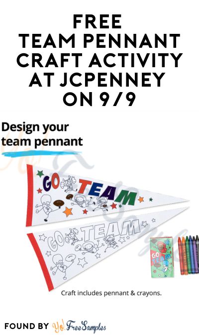 FREE Team Pennant Craft Activity at JCPenney on 9/9 https://yofreesamples.com/arts-and-recreation-freebies/free-team-pennant-craft-activity-at-jcpenney-on-9-9/ Tea Crafts, Have Some Fun, Craft Activities, Some Fun, Free Design