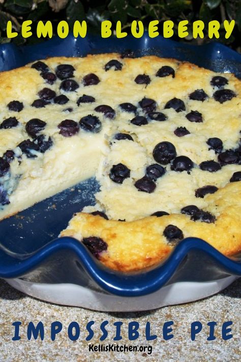 Impossible Bisquick Recipes, Crustless Blueberry Pie Recipe, Bisquick Impossible Pie Recipes Desserts, Crustless Blueberry Pie, Impossible Pie Recipes Desserts, Crustless Desserts, Impossible Pie Recipes Bisquick, Bisquick Impossible Pie Recipes, Impossible Desserts