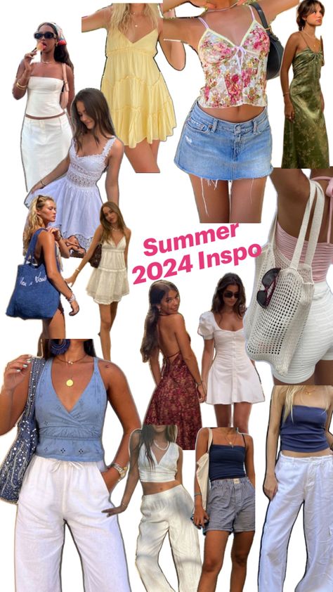 White trousers, beach bags, cute dresses, long skirts Cute Dresses Long, Eurotrip Outfits, Outfits Gorditas, Bags Cute, Summer Holiday Outfits, Europe Outfits, London Outfit, Outfit Inspo Summer, White Trousers