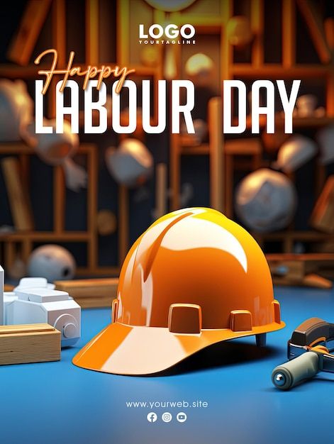 Labor Day Post, Workers Day, Social Media Post Design, Logo Psd, Technology Icon, Happy Labor Day, Card Banner, Poster Invitation, Presentation Template Free