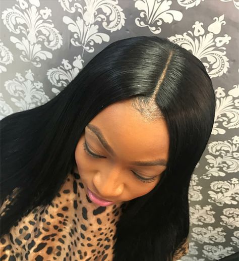 Lace closure installed natural parting #silktopclosure #laceclosure #straighthair Closure Hairstyles, Lace Closure Install, Closure Styles, Closure Install, 12 Inch Hair, Future Hairstyles, Air Style, Sew In Hairstyles, Weave Styles