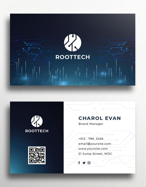 Digital Marketing Business Card, Technology Business Card, Tech Business Card, Free Business Logo, Corporate Business Card Design, Company Business Cards, Buisness Cards, Business Slogans, Name Card Design