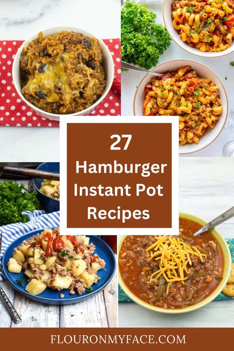 Hamburger Instant Pot Recipes Instant Pot Recipes With Hamburger Meat, Insta Pot Recipes With Hamburger, Hamburger Instant Pot Recipes, Instant Pot One Pot Meals, Instant Pot Hamburger Recipes, Instant Pot Red Potatoes, Beef Recipe Instant Pot, Pot Recipes Easy, Soup With Ground Beef