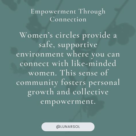 Looking for a space to connect, grow, and find support? 🌿 Discover the power of sisterhood with these 5 compelling reasons to join a women’s circle. Let’s uplift, empower, and inspire each other! 💫 #WomensCircle #Empowerment #Sisterhood #womencircle #ajax #ajaxontario #whitby #whitbyontario #whitbymoms #pickering #pickeringontario #pickeringmoms #oshawa #oshawaontario #oshawamoms Women’s Circles, Womens Circles, Healing Circle, Womens Circle, Holistic Therapies, Women's Circle, Personal Growth, Circles, The Fosters