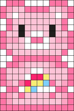 Kandi Patterns for Kandi Cuffs - Pony Bead Patterns - Perler Bead Patterns Perler Bead Patterns Care Bears Small, Kandi Patterns Perler Beads, Mini Bead Patterns, Perler Bead Patterns Characters, Pony Bead Kandi Patterns, Care Bear Perler Beads Pattern Small, Small Kawaii Perler Bead Patterns, Diy Perler Beads Patterns, Mini Perler Patterns