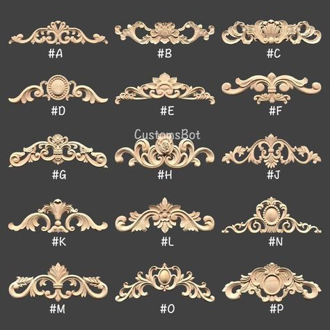 6 to 21 15cm to 52cm Width Wood Applique Onlay | Etsy Furniture Molding, Diy Shabby Chic Furniture, Diy Shabby Chic, Furniture Appliques, Wood Appliques, Shabby Chic Diy, Strongest Glue, Wood Carvings, Painting Services