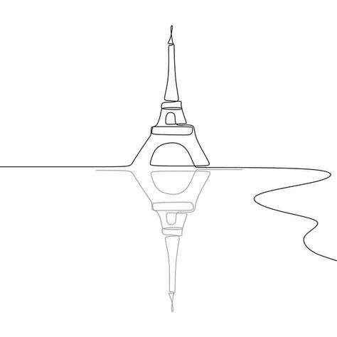 Eiffel Tower Black And White, Paris Vector, Logo Doodle, Drawing Png, Outline Illustration, Single Line Drawing, Graph Paper Art, Drawing Vector, One Line Drawing