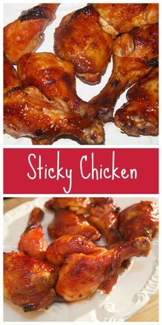 Sticky Chicken Recipe, Summer Chicken Recipes, Chicken Leg Recipes, Sticky Chicken, Chicken Drumstick Recipes, Drumstick Recipes, Chicken Wing Recipes, Wing Recipes, Baked Chicken Recipes