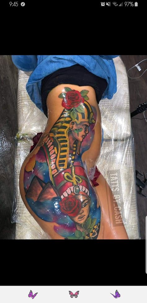 Thigh Piece Tattoos, Tattoo Appointment, Hand Tattoos For Girls, Cute Hand Tattoos, Wicked Tattoos, Black Girls With Tattoos, Pretty Tattoos For Women, Tattoos For Black Skin, Leg Tattoos Women