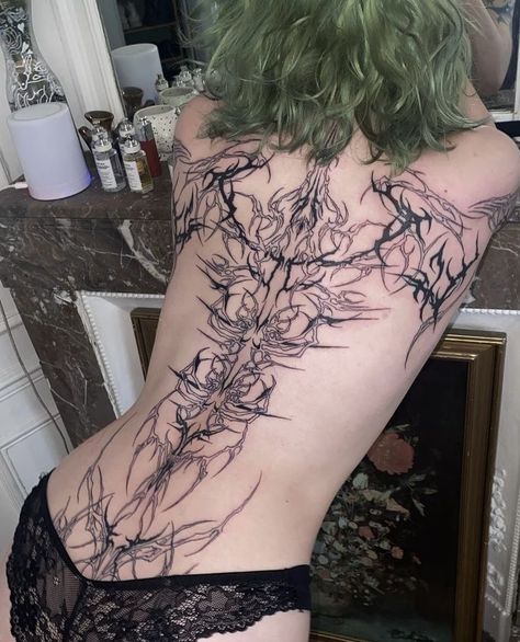 Sigil Tattoo, Wicked Tattoos, Tasteful Tattoos, Spine Tattoos, Aesthetic Tattoo, Black Ink Tattoos, Elegant Tattoos, Back Tattoos, Dope Tattoos