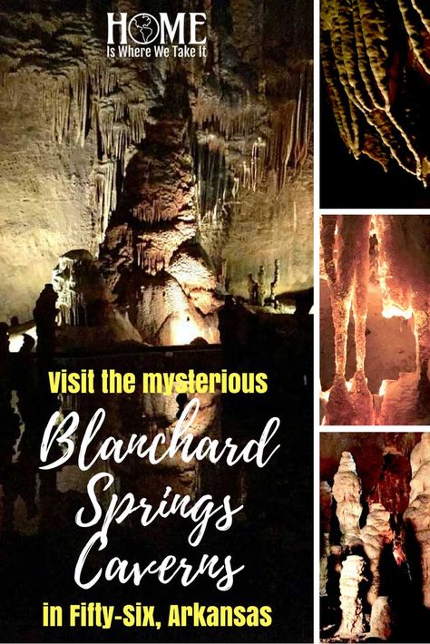 Blanchard Springs Caverns - Home Is Where We Take It Mountain View Arkansas, Arkansas Road Trip, Arkansas Vacations, Rv Travel Destinations, Arkansas Travel, Hiking Places, Hot Springs Arkansas, Camping Destinations, Roadside Attractions