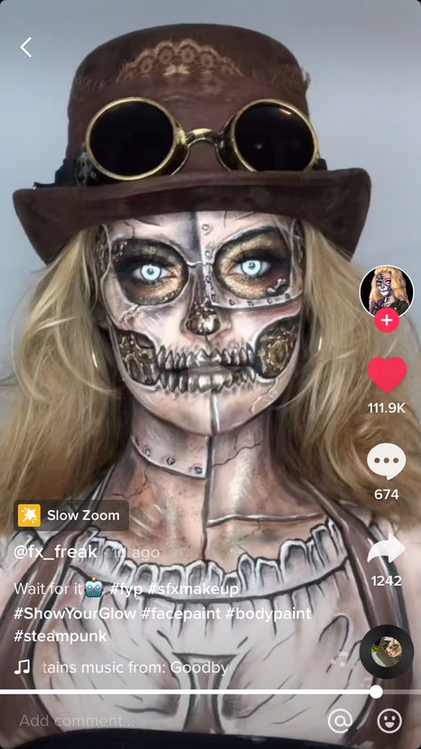 Scary Steampunk Makeup, Steampunk Face Paint, Steampunk Bodypaint, Steampunk Makeup Halloween, Steam Punk Makeup, Steampunk Diy Costume, Steampunk Cosplay Diy, Steampunk Makeup, Steampunk Photography