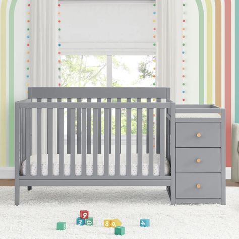 Delta Children Flynn 5-In-1 Convertible Crib and Changer | Wayfair Black Crib, Sofa Daybed, Mattress Pad Cover, Mattress Storage, Toddler Mattress, Dream Nurseries, Adjustable Mattress, Daybed Sofa, Bed Rails