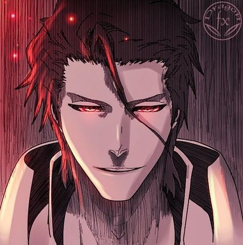 Aizen Ichigo, Glow Art, Icon Pfp, Anime Character, Bleach, Red, Hair, Anime, Black