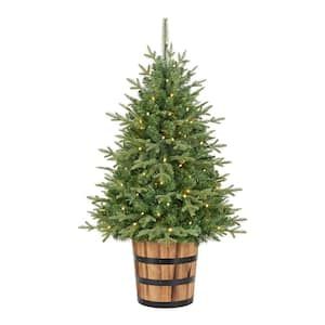 Realistic Christmas Trees, Mini Led Lights, Fraser Fir, Pre Lit Christmas Tree, Seasonal Displays, Christmas Wood Crafts, Whiskey Barrel, Artificial Tree, Jingle All The Way