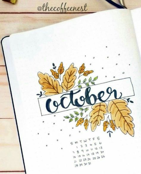 Journal D'inspiration, Bullet Journal October, Bullet Journal Month, Bullet Journal 2020, Bujo Planner, Bullet Journal Cover Page, Bujo Ideas, Hello October, Bullet Journal Mood