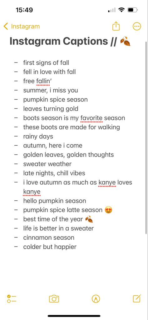 Fall Caption Ideas For Instagram, Sassy Fall Instagram Captions, Fall Stories Instagram, Fall In Love Captions For Instagram, September Recap Captions, Bonfire Instagram Captions, Autumn Nails Caption, Fall Bio Ideas, Fall Instagram Captions With Friends