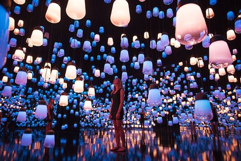 designboom spoke with teamlab's takashi kudo about this immersive installation, the idea of eternal, and what he wants to imprint on the visitors. Activation Ideas, Glass Art Installation, Garden Of Lights, Architecture Magazines, Artistic Installation, Event Inspiration, Hanging Garden, Technology Design, Ceiling Decor