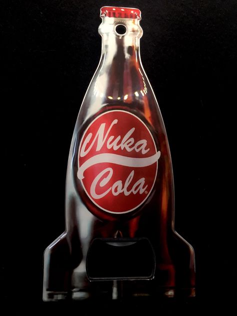 Fallout Nuka Cola magnetic bottle opener. Fallout crate exclusive. Fallout 4 Nuka Cola, Nuka Cola Tattoo, Fallout Food, Collage Tattoos, Nuka Cola Poster, Nuka Cola Bottle, Nuka Cola Quantum, Fallout Nuka Cola, Fallout Wallpaper