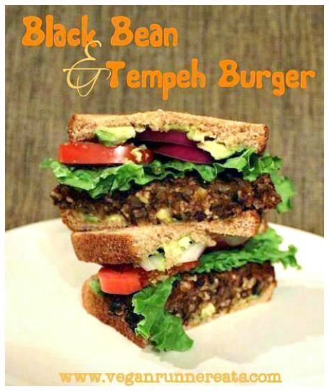 Ahh, the charming simplicity of a burger! I can’t say that burgers were the one type of food that I’ve missed the most since going vegan. After all, vegan burger recipes are never in sh… Black Bean Tempeh, Homemade Vegan Burgers, Tempeh Burger, Healthy Burgers, Homemade Burger Recipe, Hclf Vegan, Vegan Burger Recipe, Vegan Runner, Vegan Entrees