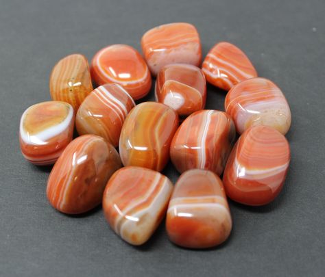 Banded Carnelian Tumbled Stones: Choose How Many Pieces ('A' Grade, Carnelian Tumbled, Healing Crystals, Sacral Chakra) Banded Carnelian, The Sacral Chakra, Tumbled Crystals, Carnelian Crystal, Stone Pictures, Sacral Chakra, Here And Now, Tumbled Stones, Tumbling