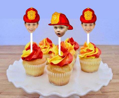 Fireman Party Ideas, Firefighter Retirement Party Ideas, Fireman Cupcakes, Firefighter Cupcakes, Adult Party Decorations, Lincoln Birthday, Fireman Hat, Fireman Party, Firefighter Party