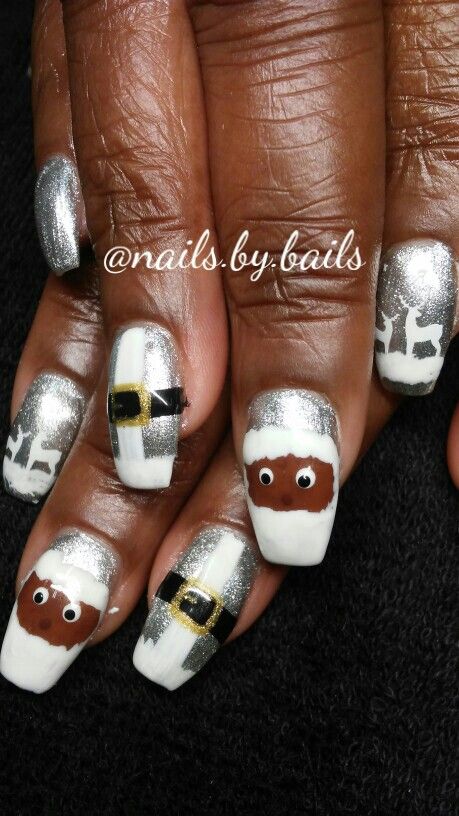 #nailsbybails #gelnails #renonails #theeyelashconnection #nailart #lechat #youngnails #gettingpro #workinghard #greatclients #nailpro #nailpassion #midtownnails #baileyhoneyman #nails @nailcreationusa   @lechatnails @whatsupnails  @nail.feed @nailitmag @nailsmagazine @nailsinc  @youngnailsinc @theeyelashconnectionmidtown #christmasnails  #blacksanta eyelashconnection.net Black Santa Nail Art, Black Santa Nails, Santa Claus Nails, Santa Nail Art, Black Santa Claus, Santa Nails, Young Nails, Black Santa, Merry Christmas Santa