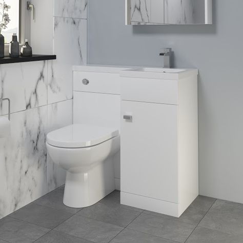 Understairs Toilet, Grey Vanity Unit, Toilet Basin, White Vanity Unit, Bathroom Unit, Small Toilet Room, Compact Bathroom, Toilet Cistern, Hallway Designs