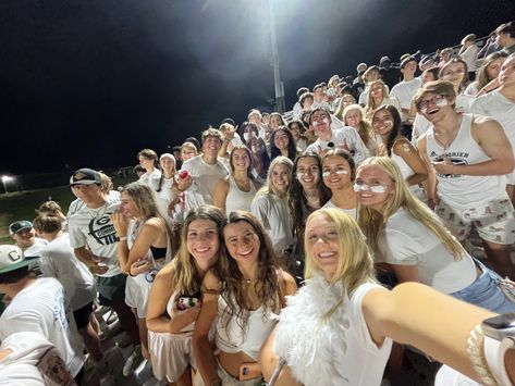 Football Game Fits Highschool, Ice Out Football Game Theme, White Out Football Game Theme, Friday Night Lights Outfits, Whiteout Football Theme Outfit, Whiteout Football Game, White Out Football Game Outfit, White Out Football Game, Highschool Goals