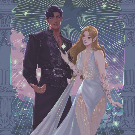 Gianny Filizzola ☾ | Starfall ✨ Rhys y Feyra para un proyecto nuevo que pronto les compartiré 🙌🏻 #rhysandfeyre #rhysand #acotar #bookstagram #fanart... | Instagram Court Of Thorns And Roses Feyre, A Court Of Thorns And Roses Spicy Scenes, Feysand Art, The Court Of Thorns And Roses, Feyre And Lucien, Rhysand And Feyre Fanart, Starfall Acomaf, Acotar Bookstagram, A Court Of Thorns And Roses