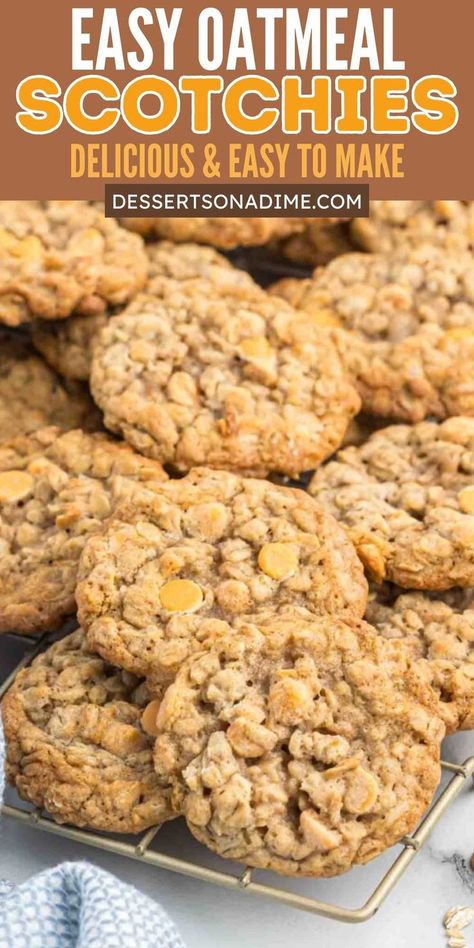 Recipes With Butterscotch Chips, 100 Cookies Recipe, Butterscotch Cookies Recipes, Oatmeal Cookies Recipes Easy, Butterscotch Chip Cookies, Oatmeal Scotchies, Oatmeal Butterscotch Cookies, Butterscotch Candy, Best Oatmeal Cookies