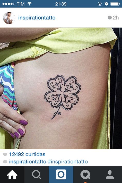 Black And White Clover Tattoo, White Clover Tattoo, Leaf Clover Tattoo, Four Leaf Clover Tattoo, Shamrock Tattoos, Clover Tattoo, Celtic Shamrock, Cross Tattoos For Women, Irish Tattoos