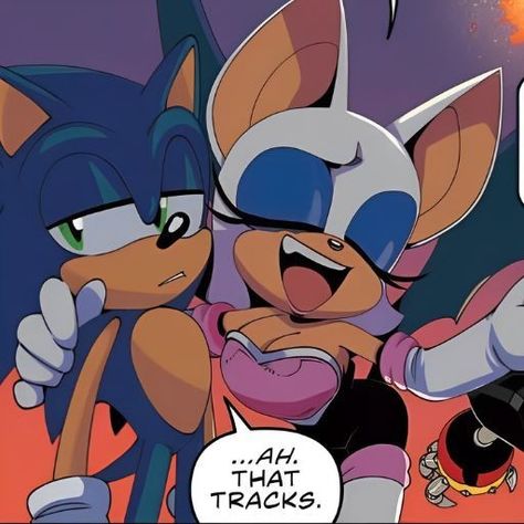 Sonic the hedgehog and Rouge the bat Idw Sonic Comic, Sonic Idw Fanart, Sonic Characters Pfp, Shadow And Rouge Fanart, Sonic Idw Pfp, Rouge Icons Sonic, Sonic Comic Pfp, Rouge The Bat And Shadow, Rouge The Bat Aesthetic