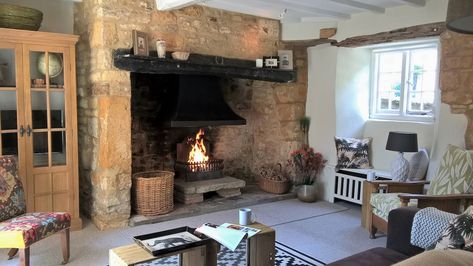 Norfolk Cottages, Cotswold Stone, Stone Walls Interior, Cotswolds Cottage, Bedroom Ensuite, Cotswold Villages, Inglenook Fireplace, Queen Bedroom, King Bedroom