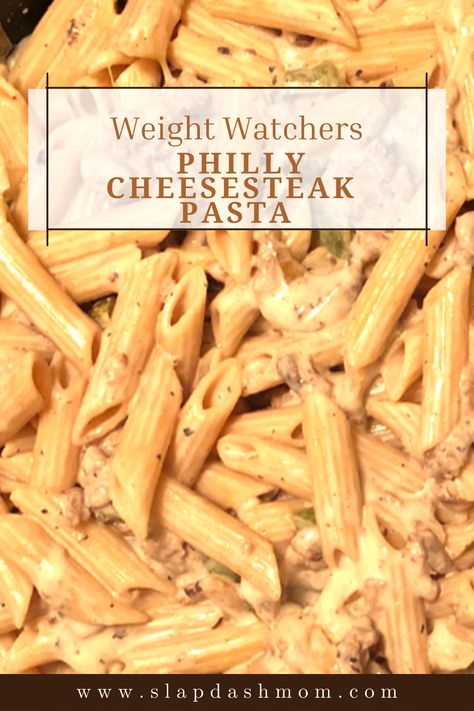 My love for cheesesteaks didn't stop when I started Weight Watchers. I did, however, have to find a Weight Watchers-friendly alternative, and that's exactly what I achieved with this Philly Cheesesteak Pasta recipe! It's a must-try. 🧀 #pasta #cheesesteak #phillycheesesteak #recipes #slapdashmom #weightloss #recipeideas #recipesharing #recipeoftheweek #weightwatchersworks #weightwatchersfamily #weightwatchersonline #weightlosssupport #weightlosshelp Quick And Easy Dinner Recipes For Family Busy Mom Healthy, Weight Watchers Dinners For Families, Weight Watchers Kid Friendly Recipes, Weight Watcher Meal Prep Ideas, Weight Watchers Philly Cheese Steak, Dinner Ideas Weight Watchers, Weight Watchers Casserole Recipes Easy, Philly Cheese Pasta, Weight Watcher Dinners Easy