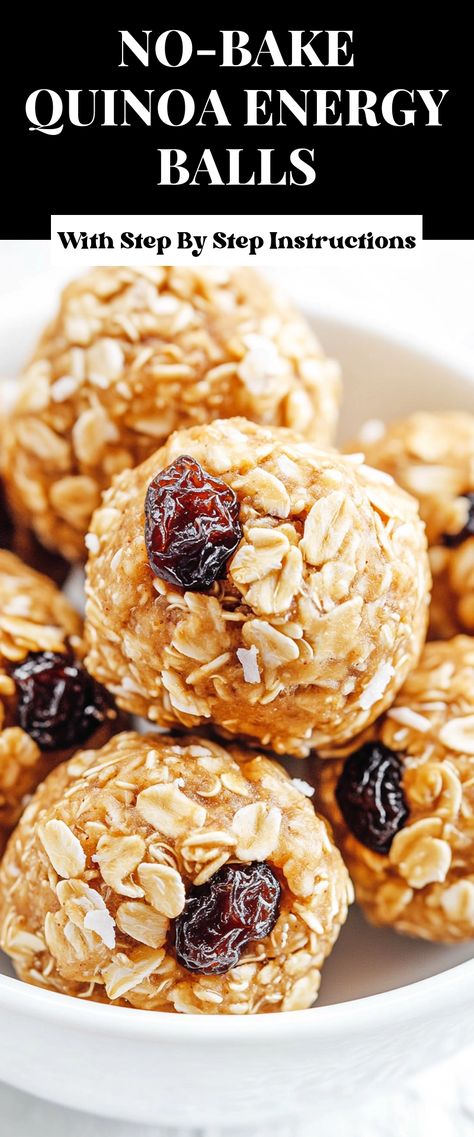 Image for No-Bake Quinoa Energy Balls Quinoa Protein Balls, Quinoa Energy Balls, Energy Balls No Bake, Turmeric Energy Balls, Protein Balls Healthy, Quinoa Protein, School Treats, Protein Ball, Energy Balls