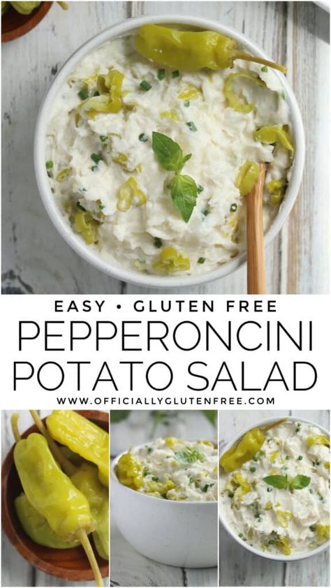 Gluten Free Potato Salad Recipe, Potato Salad Simple, Gluten Free Potato Salad, Potato Salad Easy, Pickled Pepperoncini, Roasted Bell Peppers, Salad Simple, Roasted Vegetable Salad, Pepperoncini Peppers